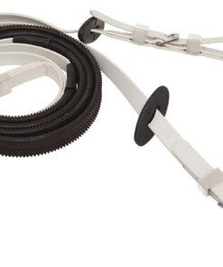 RIENDAS BUCKLE END CON GOMA NEGRA.